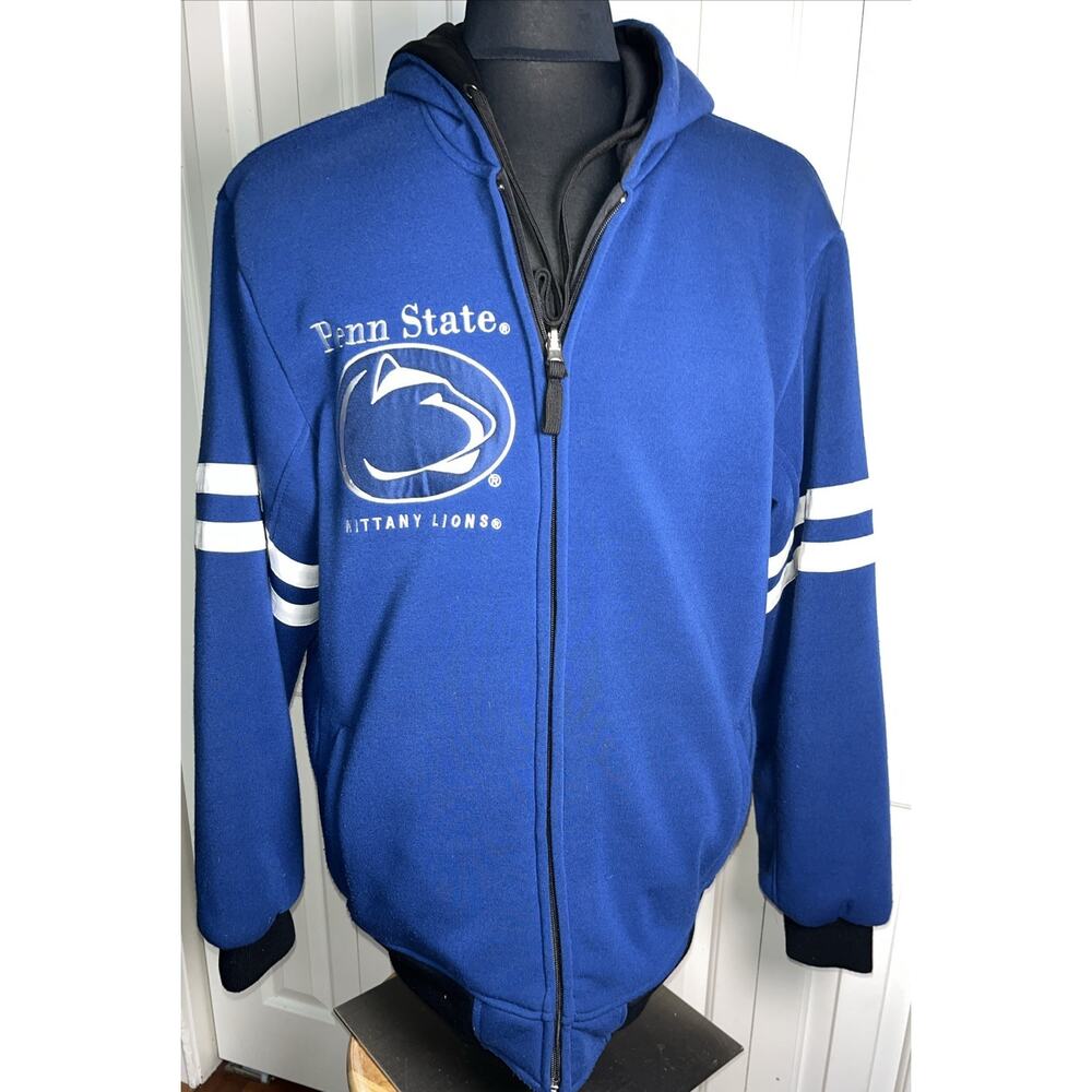 Penn State Men’s Reversible Black Blue‎ Quilted Jacket Size Large